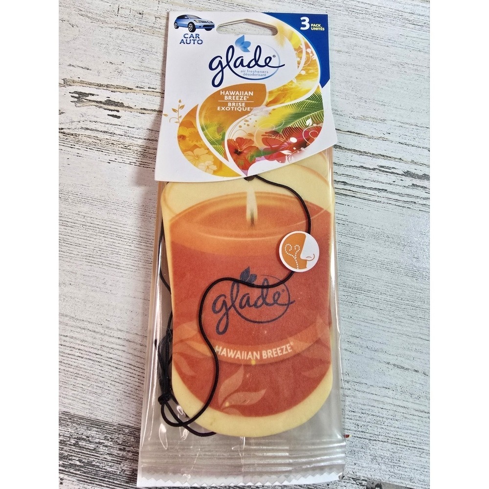 Glade Hawaiian Breeze Car Air Fresheners 3 Pack‎ Hanging Paper Scented 800002141